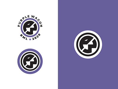 Purple Wagon branding design flat logo typography