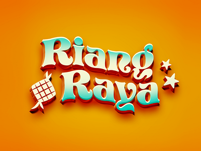 Riang Raya branding brown design eid illustrations logo raya vintage