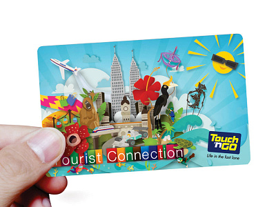 Tourist Connection card design drawing illustration malaysia visit