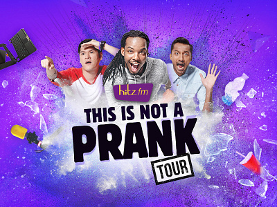 hitz fm This is not a Prank Tour glass hitzfm morningcrew purple