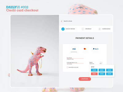 DAILY UI #002 | credit card checkout app card checkout credit card dailyui ecommerce payment purchase store ui uidesign