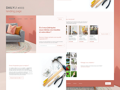 DAILYUI 003 | landing page dailyui desktop diy furniture homepage landing landing page making webdesign