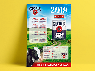 Gloria Company 2019 Calendar Design calendar calendar 2019 calendar design cow design gloria graphic design milk