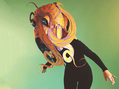 Odette the Octopus! animals cardboard hand made kids book masks sculpture