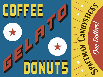 Coffee Donuts Gelato! branding coffee design donuts gelato signage typography vintage