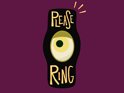 01. Ring affinity designer creepy doorbell eye halloween inktober vector illustration