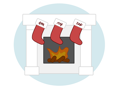 Minimalist Festive Fireplace affinity designer christmas fireplace stockings vector illustration