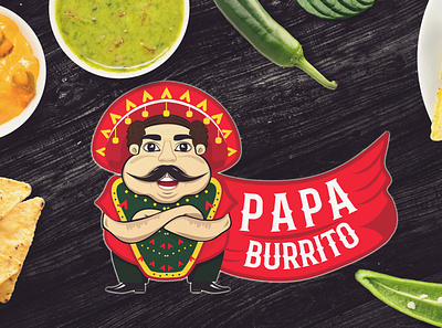 papa burrito logo branding branding design illustration logo