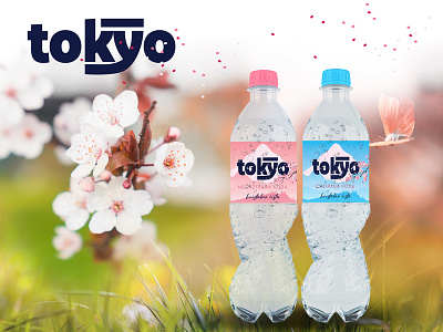 Tokyo water branding label design logo