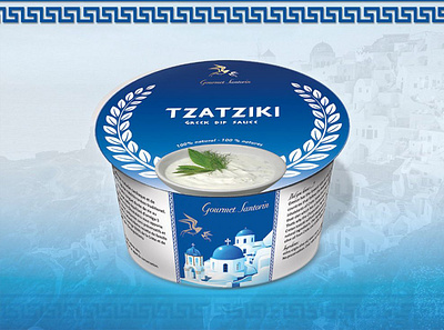 santorini tzatziki labeldesign packaging