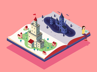 2.5D Fairytale TownDesign design illustration