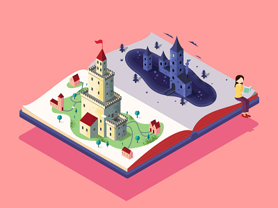 2.5D Fairytale TownDesign（after） illustration