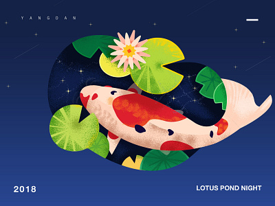 Lotus pond night - 11/09/2018 illustration