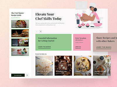 Cookbook Recipe App app cookbook design food interface platform product product design recipes saas system ui user experience user interface ux web