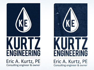 KE - business cards bebas neue blue business cards kurtz engineering textured type typography vector