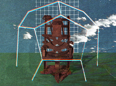 #collageretreat 045. 05/12/2020. collage collage art collage retreat collageretreat digital collage distorted type electric chair surreal textured the shop weird