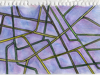 Interconnected I colored pencil watercolor watercolor art