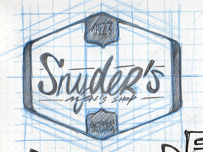 Snyder's Men's Shop branding sketches branding pencil sketches snyders mens shop