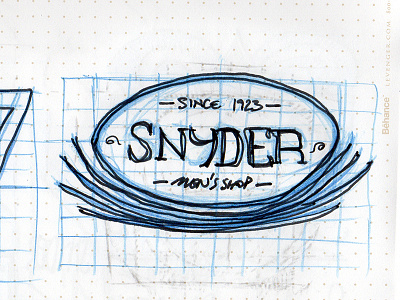 Snyder's Men's Shop branding sketches