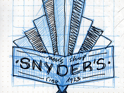 Snyder's Men's Shop branding sketches