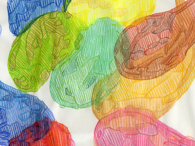 Organic flat shapes colored pencil watercolor watercolor art