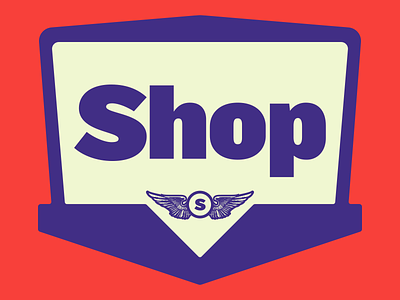 The Shop badge, c1 badge branding personal the shop vectors vintage wings