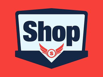 The Shop badge, c1r2 badge branding personal the shop vectors vintage wings