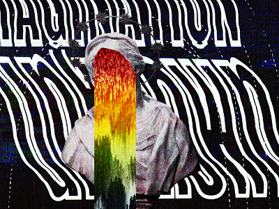 #collageretreat 066. 01/05/2021. collage collage art color bleed color spectrum digital collage distorted type sbh statue surreal textured the shop typography weird