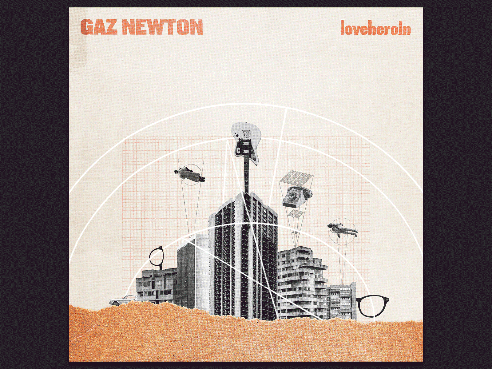 Gaz Newton - Loveheroin [LP] album art collage collage art digital collage surreal textured weird