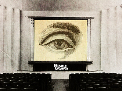 #collageretreat 163. 08/30/2021. collage collage art collage retreat collageretreat digital collage digital illustration distorted type eye illustration scanner type stage surreal textured theater typography weird