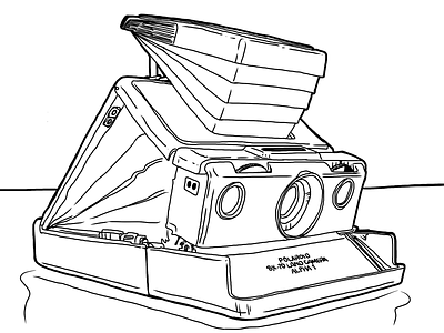 Polaroid SX-70 Land Camera Alpha 1 drawing illustration ipad polaroid sketchbook pro sx 70 wacom bamboo
