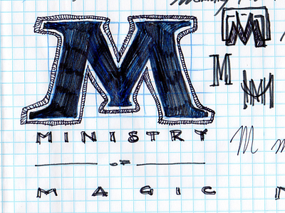 The Ministry of Magic drop cap hand drawn harry potter ministry of magic vintage