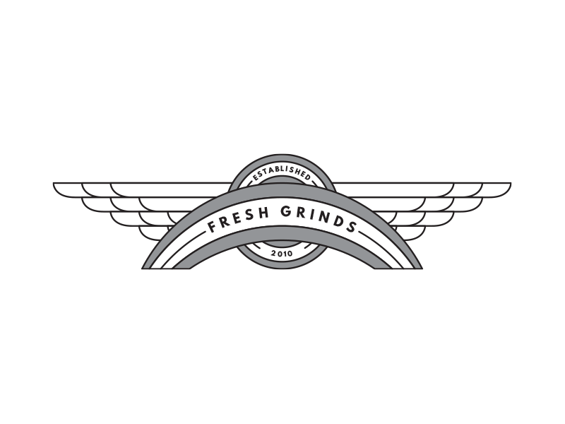 FreshGrinds rebranding - The badge with wings