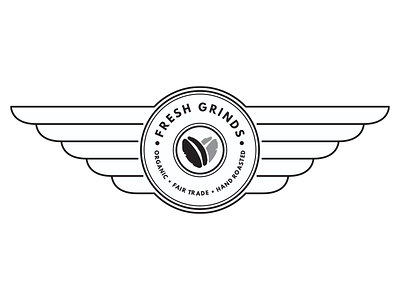 FreshGrinds rebranding - The badge with wings, take 2