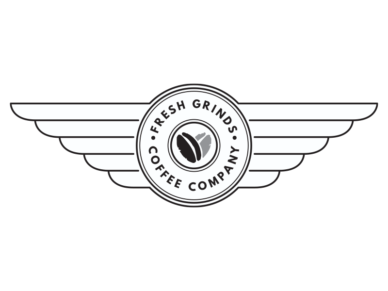 FreshGrinds rebranding - Type options badge branding coffee league spartan bold type visual identity wings
