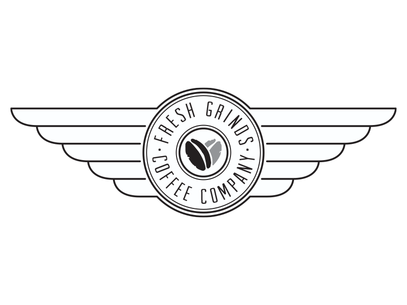 FreshGrinds rebranding - Type choice! arvil sans badge branding coffee type visual identity wings