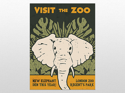 Visit the zoo! clean your neighborhood design cuts educational elephant illustrator jungle slow down girls tutorial vector wpa zoo
