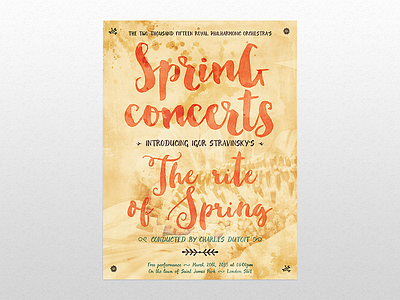 A bright and cheery spring concert poster bonjour regular design cuts educational evenfall italic evenfall upright sweetgrass textured tutorial watercolor