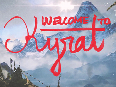 Far Cry 4 - Welcome to Kyrat brush pen fan art far cry far cry 4 fun gaming hand lettering kyrat lettering mountain ubisoft video game