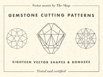 Gemstone cutting pattern vector elements