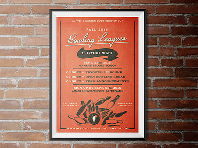 Design a Retro Style Bowling Party Poster