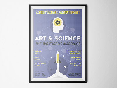 An illustrated art & science conference poster