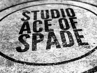 SAoS grunge league gothic logo studio ace of spade textured