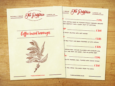 A tasty coffee shop menu