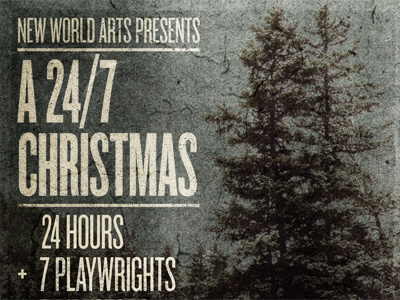 NWA 24/7 Christmas show poster - Texturing 247 grunge knockout new world arts poster studio ace of spade textured