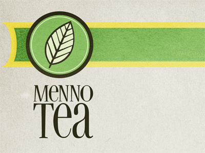 Menno Tea - PoS sign grainy shadows green menno teas point of sale sign pos textured yellow