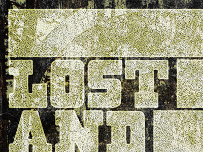 Lost and Taken poster - Type absurd circles color curves forest green grunge lost and taken massive dynamite surreal yellow