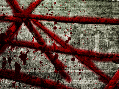 NWA 2012.04 blood drips fence grunge laramie new world arts red splatter spots textured the laramie project