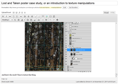 L&T poster design tutorial - Progressing gomediazine grunge lost and taken poster studio ace of spade texture tutorial