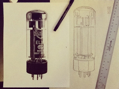 More amp tube pencil sketche tube valve vintage